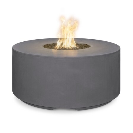 The Outdoor Plus 46 Round Florence Fire Pit, GFRC Concrete, Chestnut, Spark Ignition with Flame Sense, Liquid Propane OPT-FL4620FSEN-CST-LP